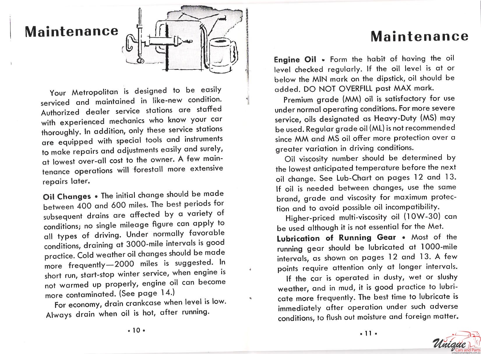 1957 Nash Metropolitan Owners Manual Page 1